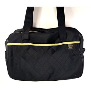 Enfamil Lipil Diaper Bag Black Tan Polka Dot Lining Infant Formula Pocket 14x9x5